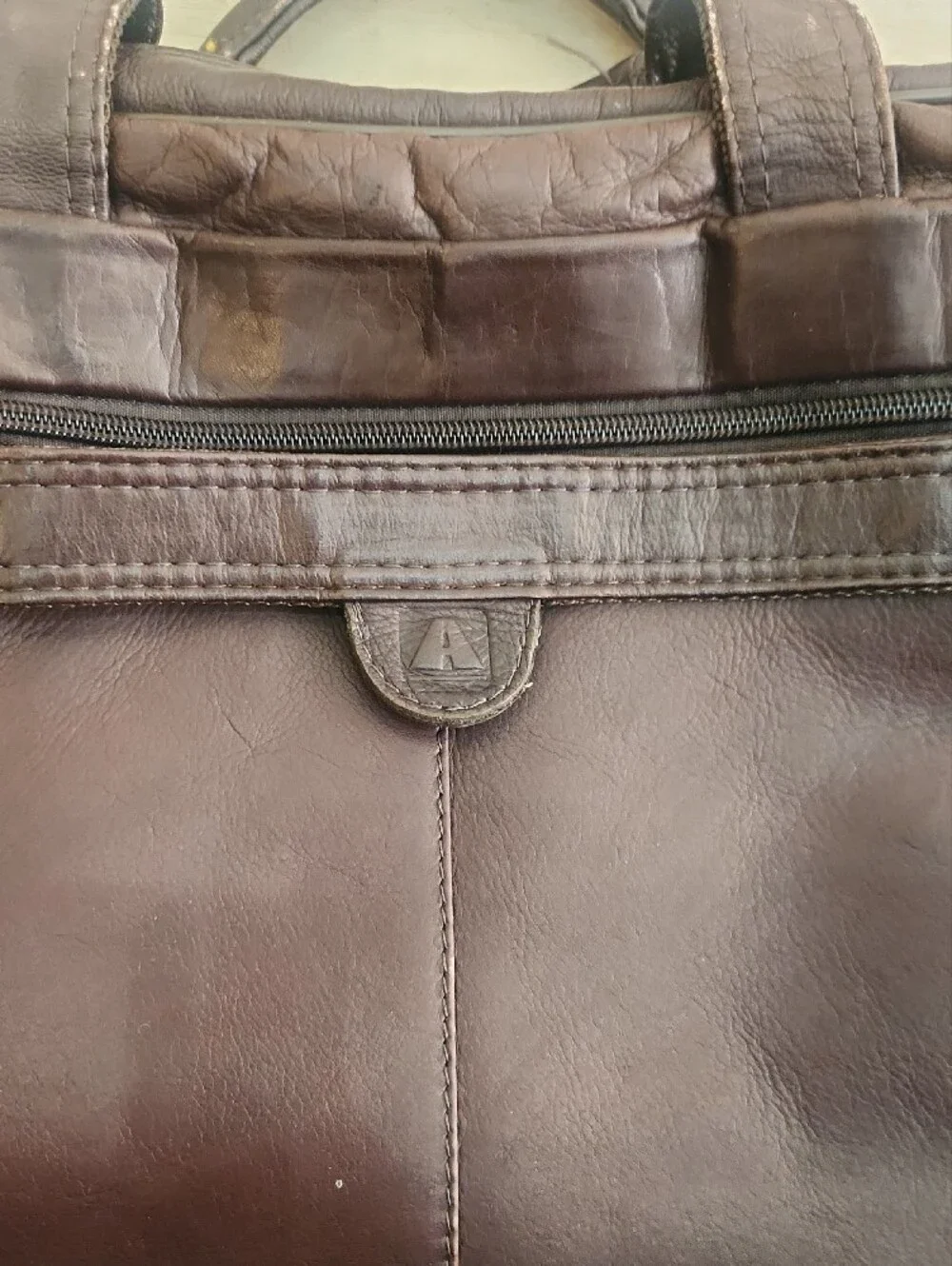 Alpine Swiss Genuine Brown Leather Expandable Laptop Briefcase Business Bag